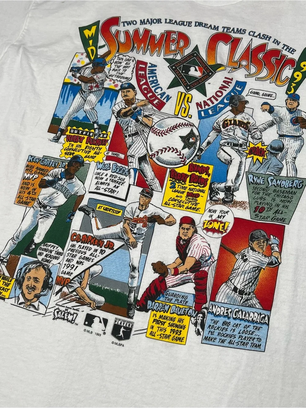 Vintage Baltimore Orioles Fan Fest Tee Mens XL White 1993 Summer Classic Comic